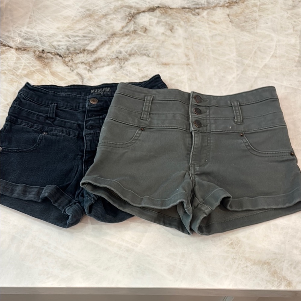 Mossimo Supply Co. High Waist Black and Gray Shorts